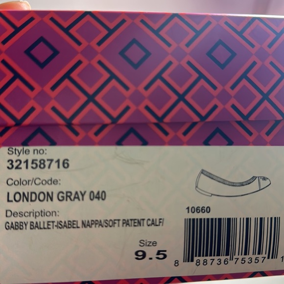 Tory Burch Gabby Ballet Isabel Flat London Gray Size 9.5 NIB - Picture 6 of 6